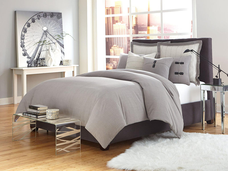 Fusion 7-pc Queen Duvet Set in Gray - Furniture Max (Falls Church,VA) *