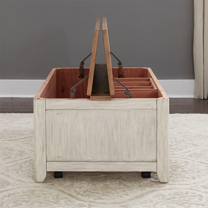 Liberty Farmhouse Reimagined Storage Trunk in Antique White - Furniture Max (Falls Church,VA) *