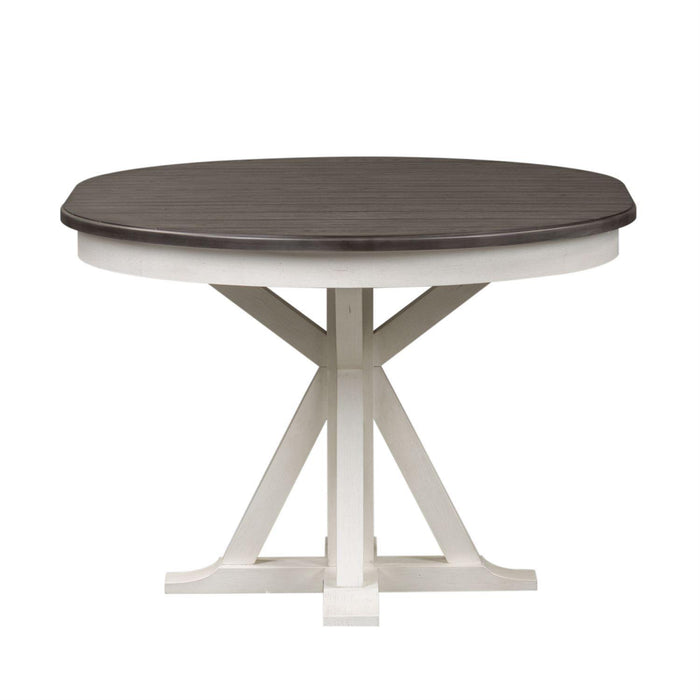 Liberty Furniture Allyson Park Pedestal Table in White with Charcoal