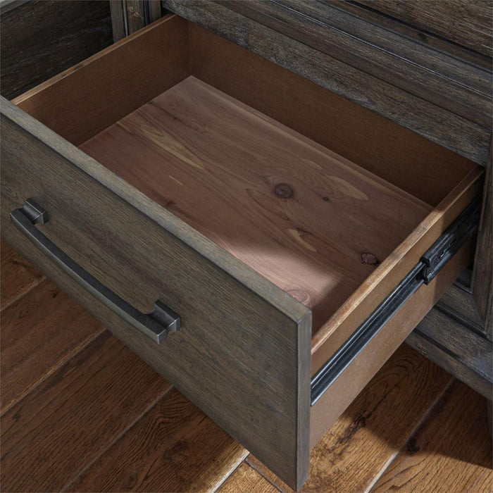 Liberty Furniture Artisan Prairie Drawer Nightstand in Wirebrushed Aged Oak