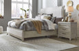 Liberty Furniture Belmar Queen Upholstered Sleigh Bed in Washed Taupe and Silver Champagne - Furniture Max (Falls Church,VA) *