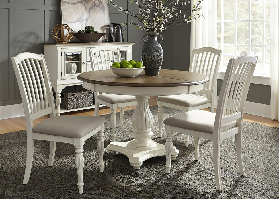 Liberty Furniture Cumberland Creek Pedestal Dining Table in Nutmeg/White 334-4860 - Furniture Max (Falls Church,VA) *