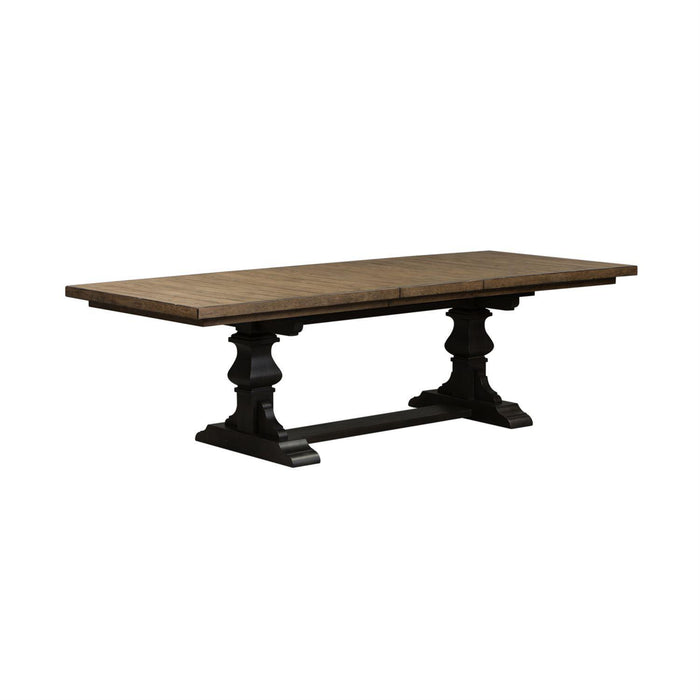 Liberty Furniture Harvest Home Trestle Dining Table in Chalkboard