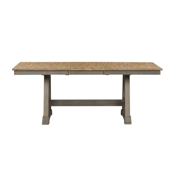 Liberty Furniture Lindsey Farm Trestle Dining Table in Gray and Sandstone - Furniture Max (Falls Church,VA) *