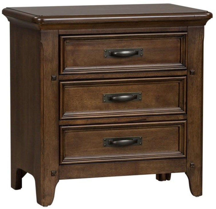 Liberty Furniture Saddlebrook 3 Drawer Nightstand in Tobacco Brown