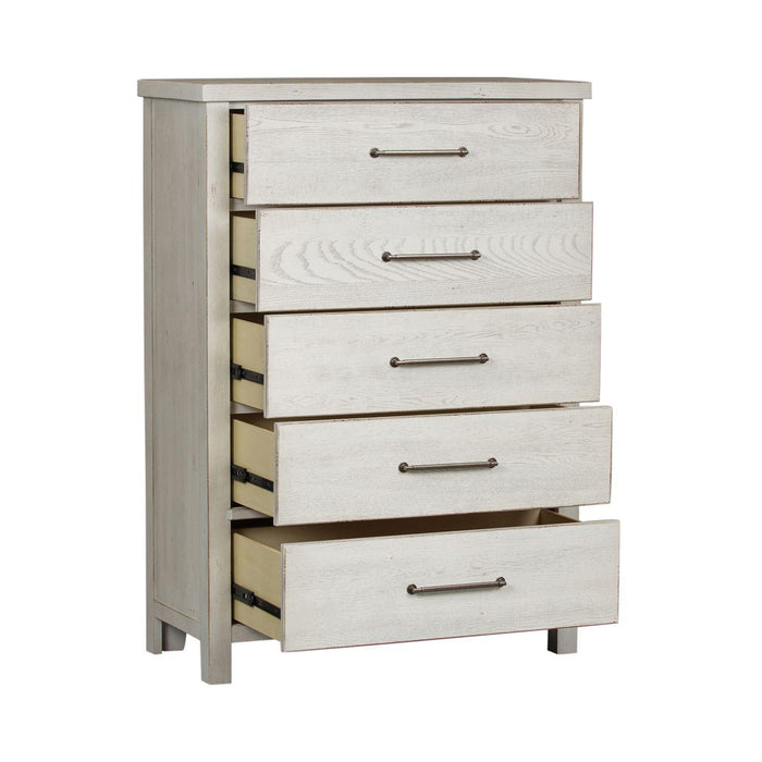 Liberty Modern Farmhouse 5 Drawer Chest in White