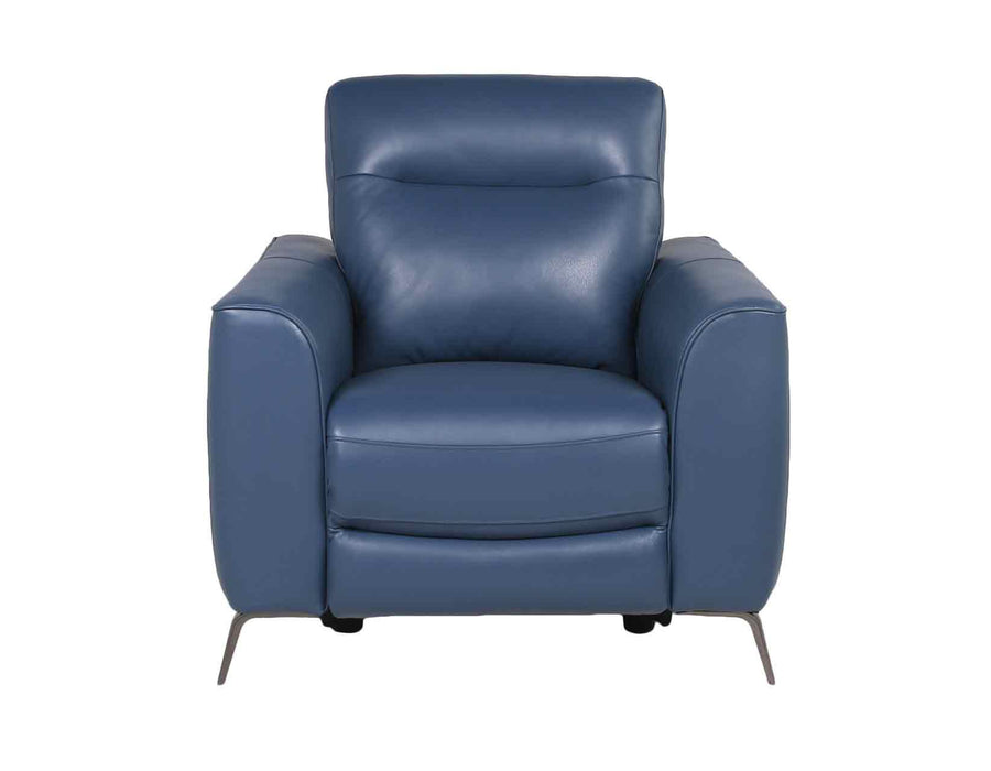 Steve Silver Sansa Dual Power Leather Recliner in Ocean Blue - Furniture Max (Falls Church,VA) *