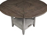 Steve Silver Abacus Round Drop Leaf Storage Table in Smoky Alabaster - Furniture Max (Falls Church,VA) *